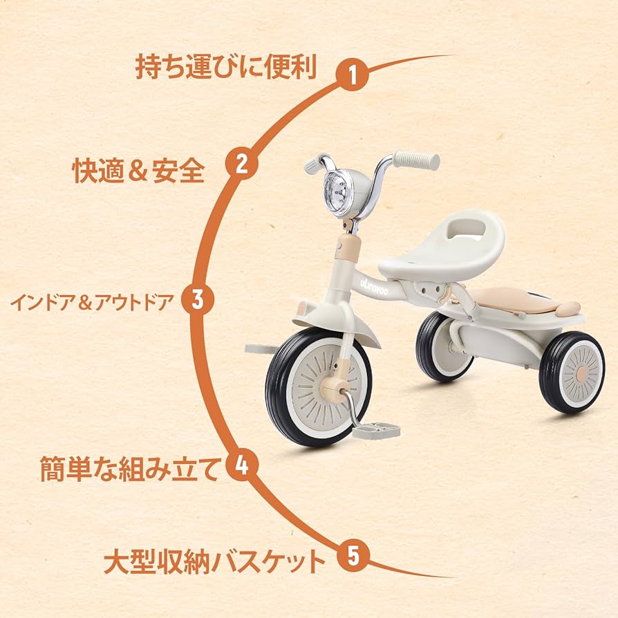 Amazon.co.jp: UBRAVOO 三輪車 子供用三輪車 1-5歳 ペダル付き